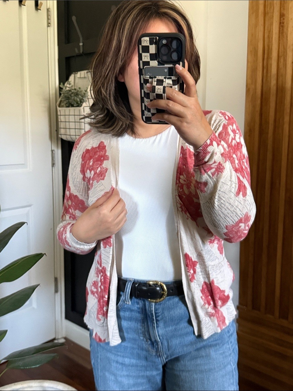 Anthropologie Guinevere Floral Knit Sweater Cardigan M Anthropologie Guinevere Floral Knit Sweater Cardigan M