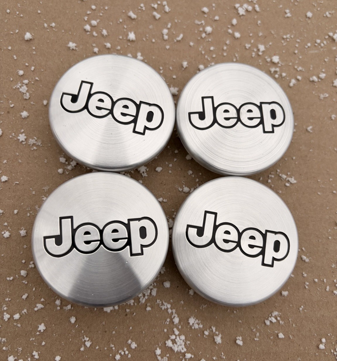Jeep Set of 4 Chrome J Wheel Center Caps Liberty Grand Cherokee Wrangler 