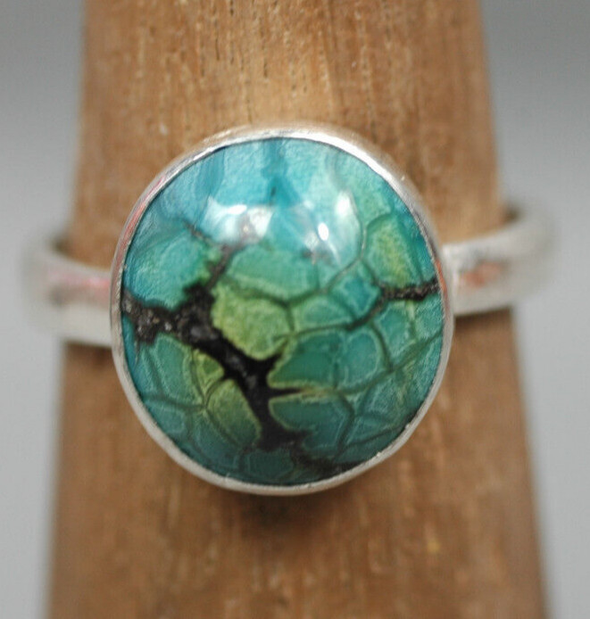 Number 8 Eight Turquoise Ring Sterling Silver Webbed Vtg Southwest NOS NEW sz 8 Number 8 Eight Turquoise Ring Sterling Silver Webbed Vtg Southwest NOS NEW sz 8
