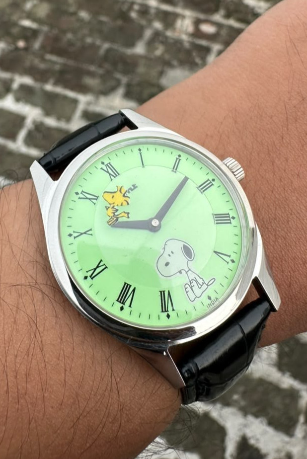 Hand Crafted Vintage HMT Snoopy and Woodstock Luminous Mechanical Men's Watch.