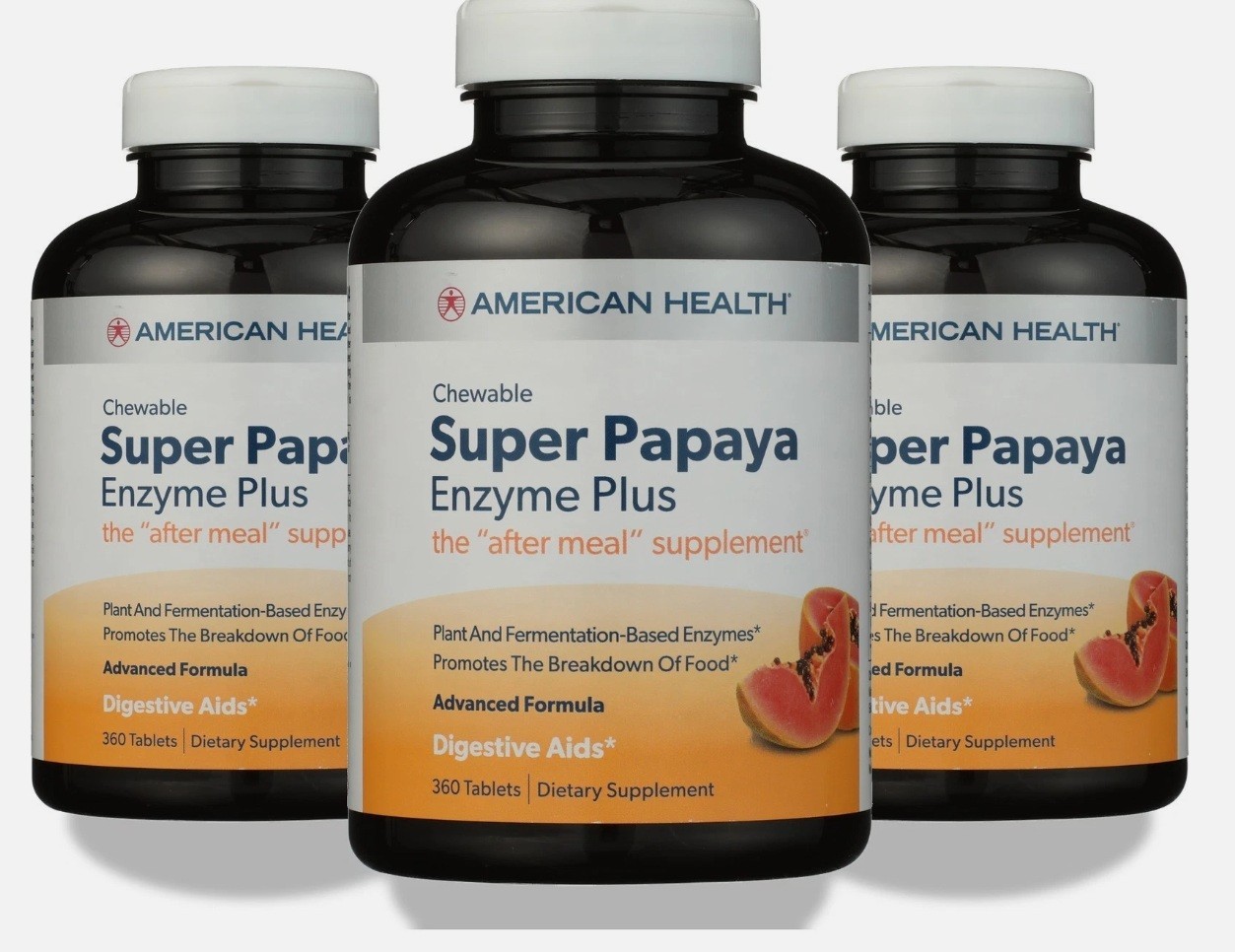 3 American Health Super Papaya Enzyme Plus Chewable 360 Tablets 3 Pack 06/2027 3 American Health Super Papaya Enzyme Plus Chewable 360 Tablets 3 Pack 06/2027