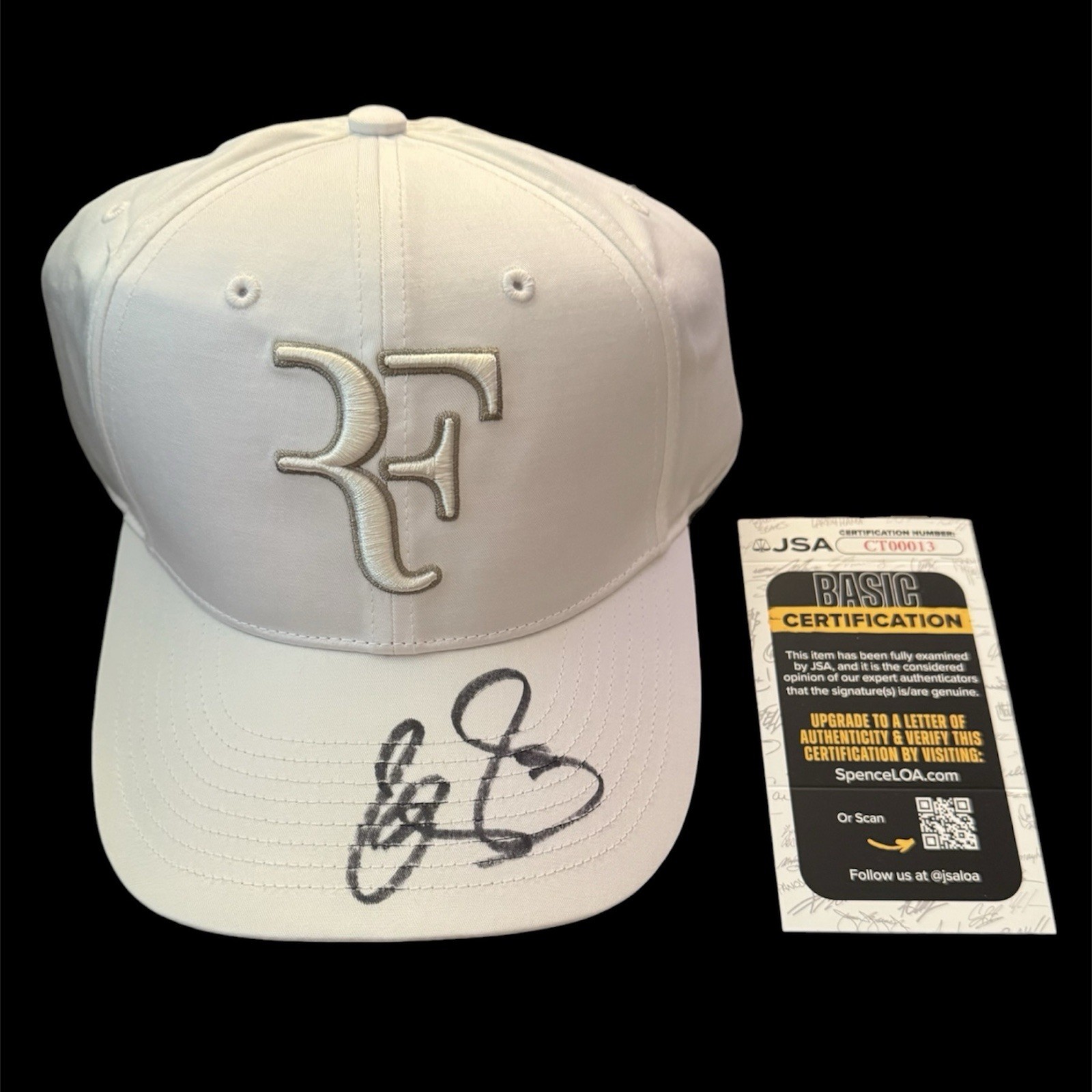 ROGER FEDERER SIGNED 2026 HALL OF FAME UNIQLO LIMITED White Hat Cap JSA COA ROGER FEDERER SIGNED 2026 HALL OF FAME UNIQLO LIMITED White Hat Cap JSA COA