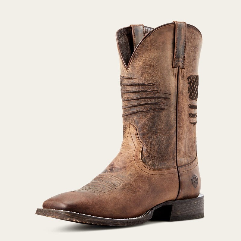 Ariat® (Men\'s 9 D) Circuit™ Patriot Western Cowboy Boot in Weathered Tan - $220 Ariat® (Men\'s 9 D) Circuit™ Patriot Western Cowboy Boot in Weathered Tan - $220