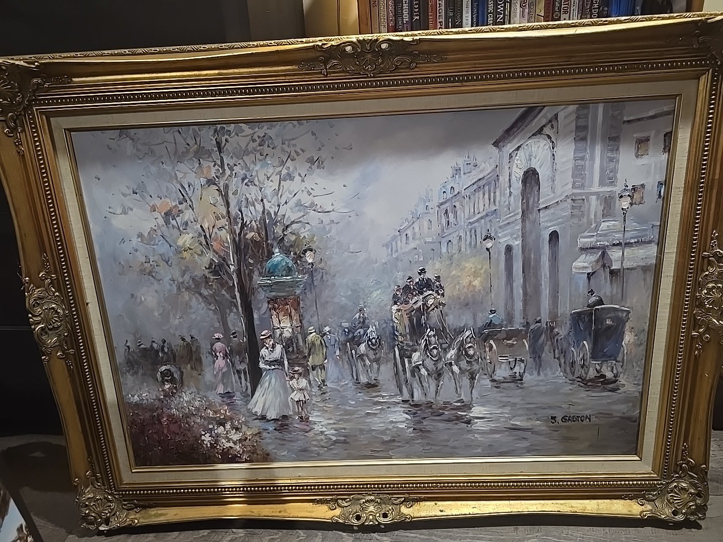 Oil Painting by J. Gaston Signed and Framed Landscape ( A Paris City View) Oil Painting by J. Gaston Signed and Framed Landscape ( A Paris City View)