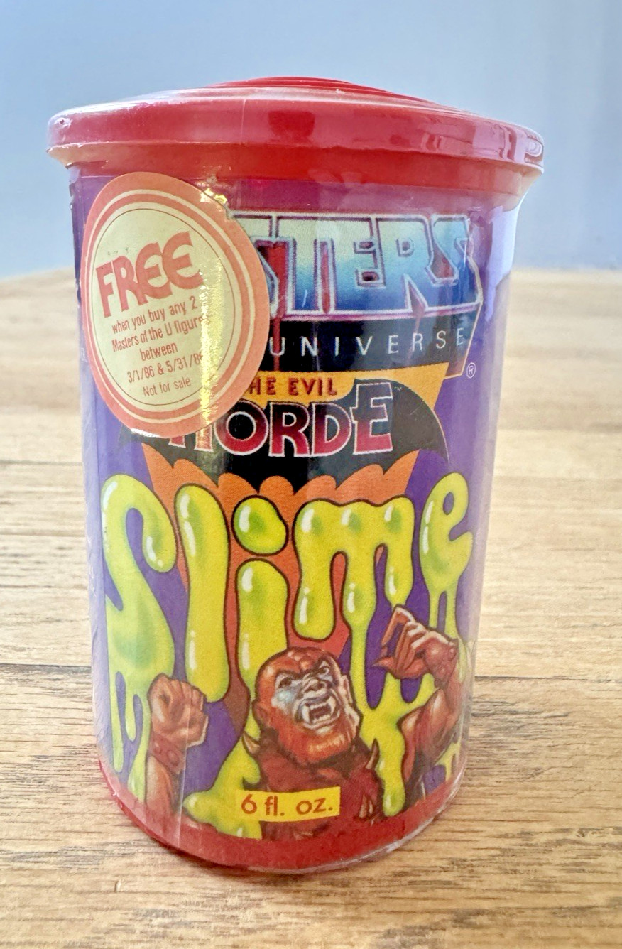 Vintage 1985 MOTU Evil Horde Slime 6oz Can SEALED Mattel Masters Universe Promo