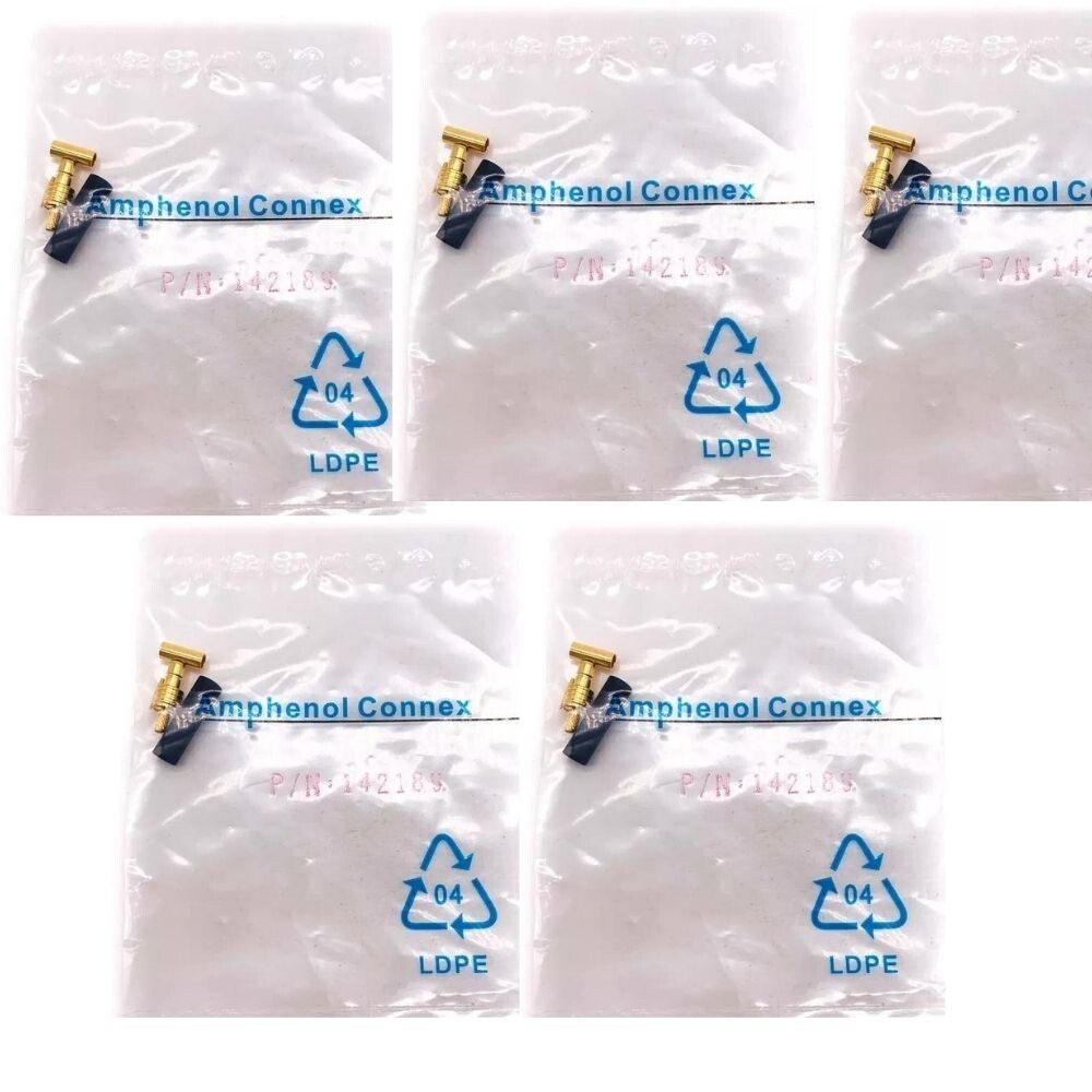 5 pcs Amphenol 142189 SMB Connector Straight Crimp Jack 50 Ohms