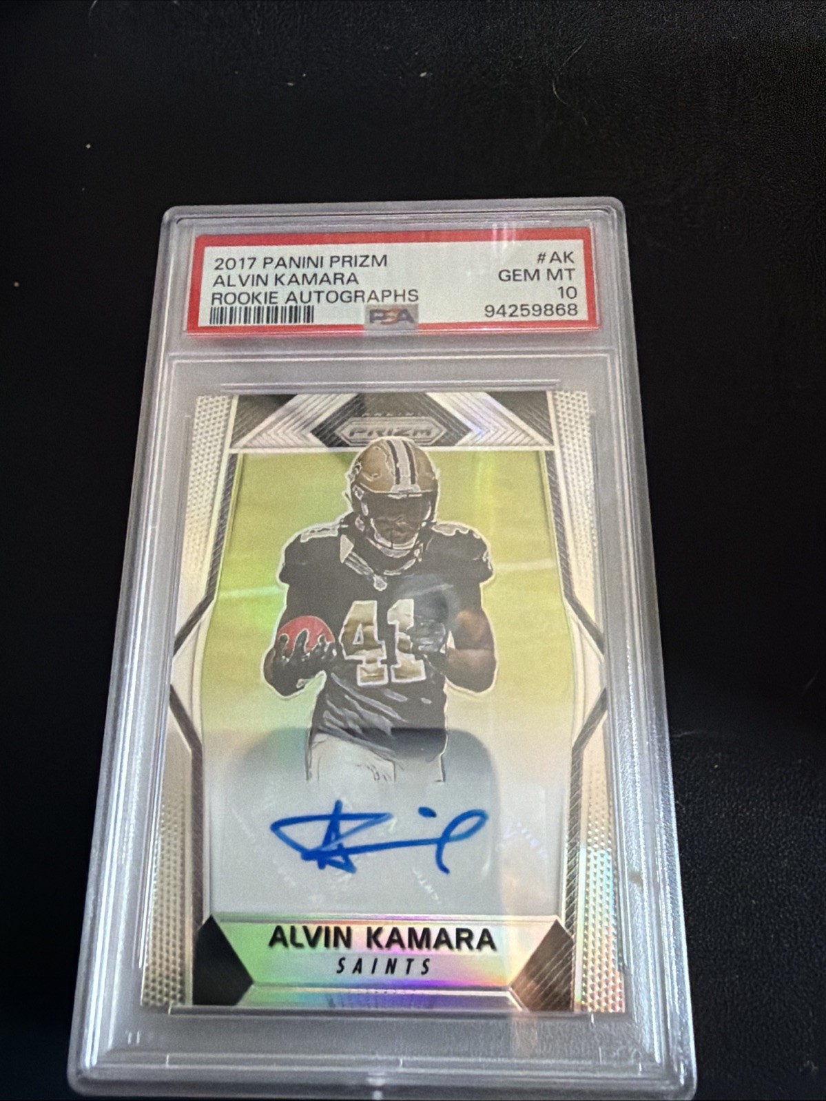 2017 Panini Prizm - Rookie Autographs Alvin Kamara #RA-AK Silver Prizm (AU, RC) 2017 Panini Prizm - Rookie Autographs Alvin Kamara #RA-AK Silver Prizm (AU, RC)
