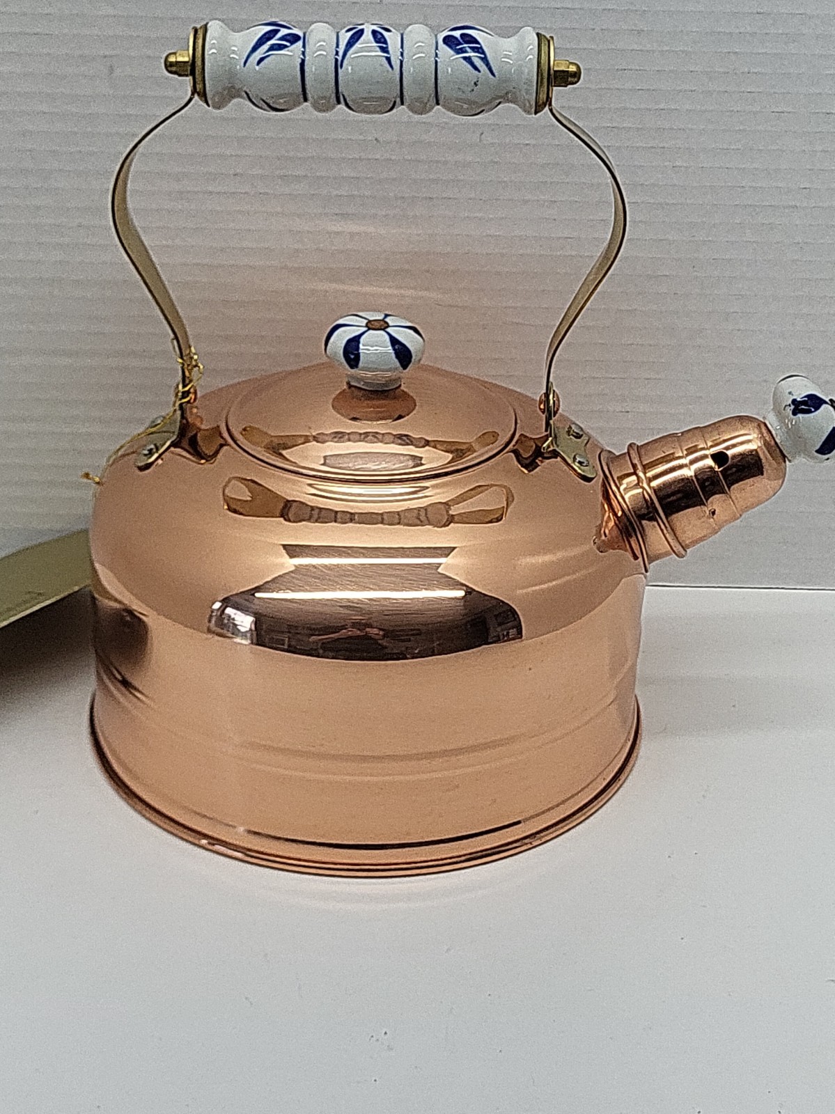 Vintage 1960s Cooktime Copper Teapot Ceramic Accents NEW IN BOX Vintage 1960s Cooktime Copper Teapot Ceramic Accents NEW IN BOX
