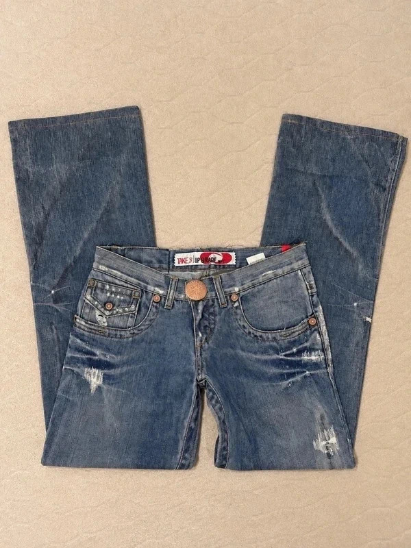 Take Two Rare Bootcut Flared Leg Fit Jeans Medium Blue Washed Denim Low Rise... Take Two Rare Bootcut Flared Leg Fit Jeans Medium Blue Washed Denim Low Rise...