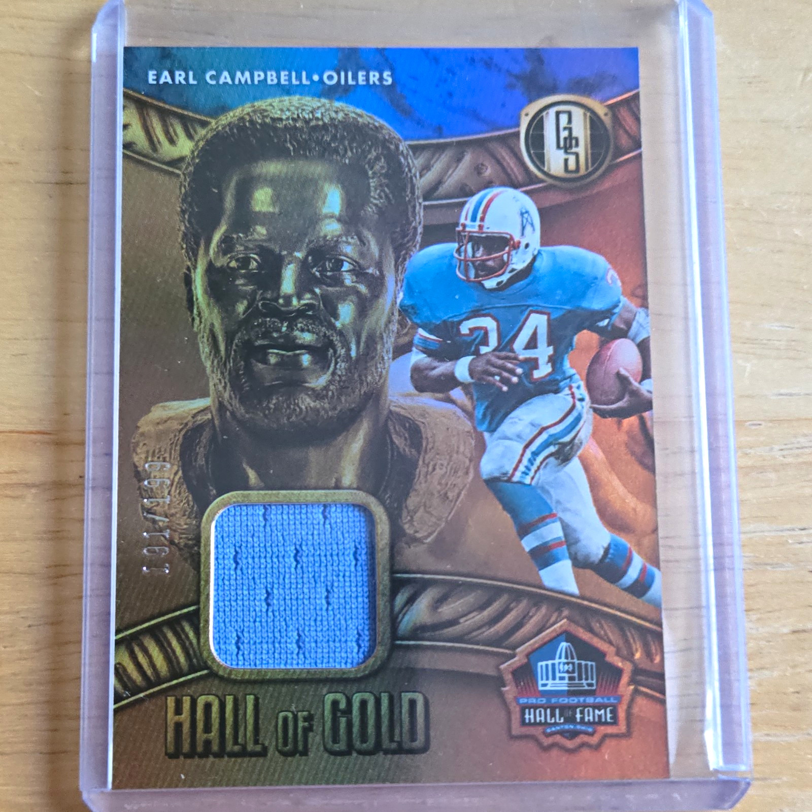Panini 2022 Gold Standard Earl Campbell Hall of Gold Patch HOG-ECA /199
