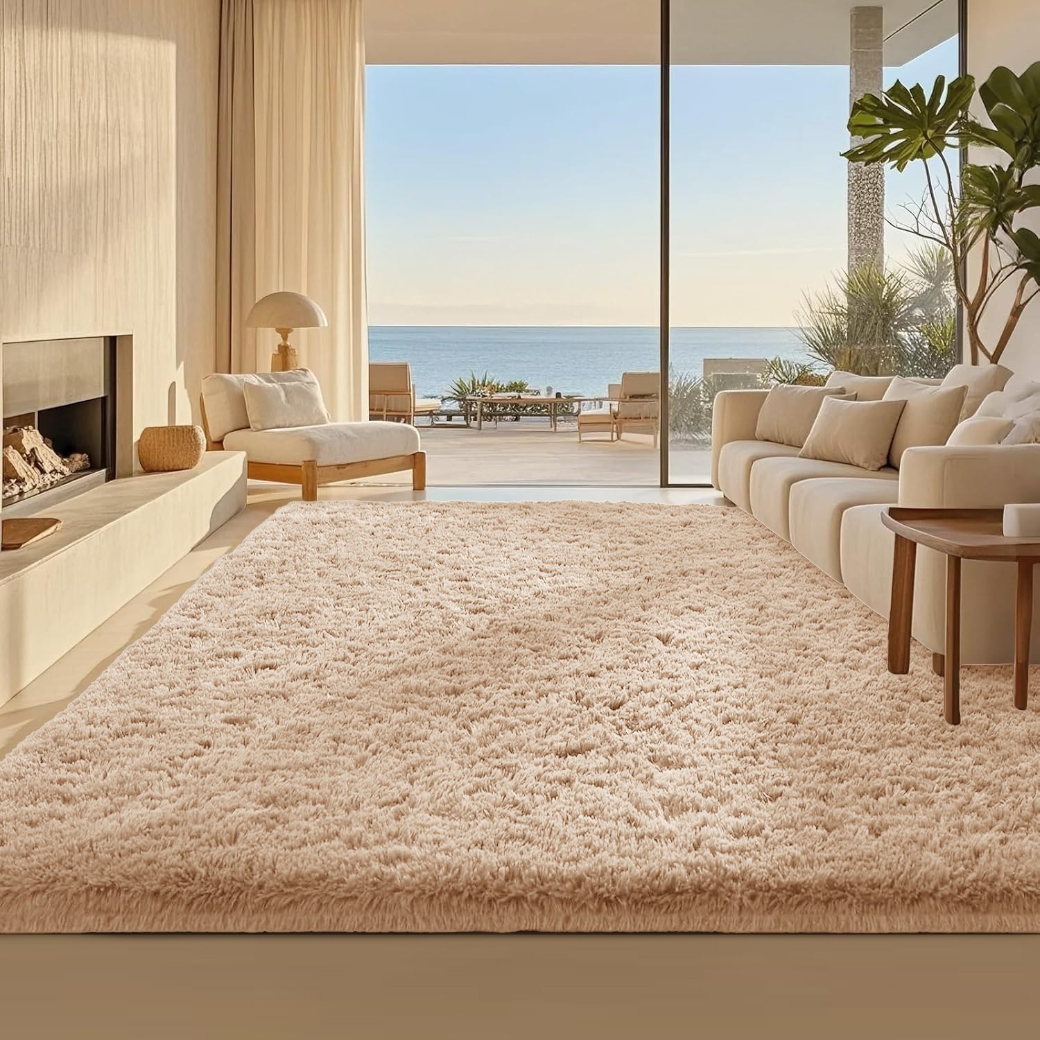 Fluffy Rugs Large Shaggy Rug Bedroom Living Room Anti Slip Soft Carpet Floor Mat