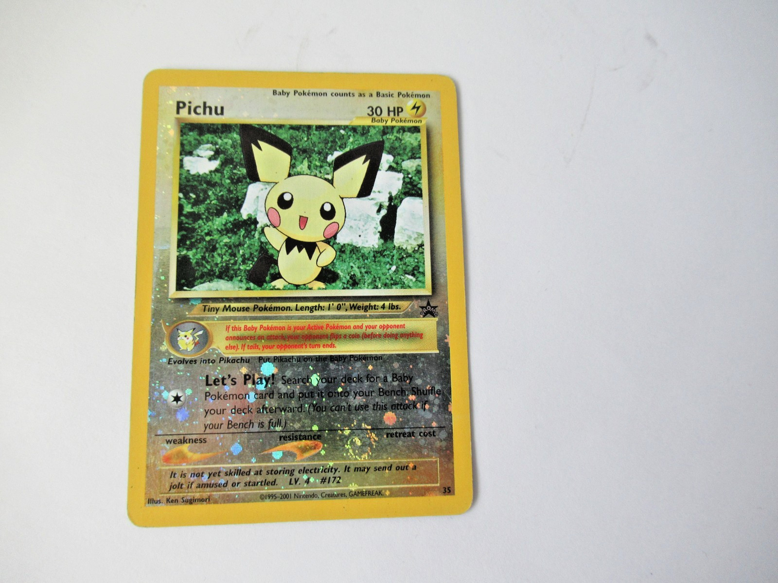 Pokemon TCG Pichu 2001 Black Star Promo #35 Reverse Holo WOTC NM Vintage Pokemon TCG Pichu 2001 Black Star Promo #35 Reverse Holo WOTC NM Vintage