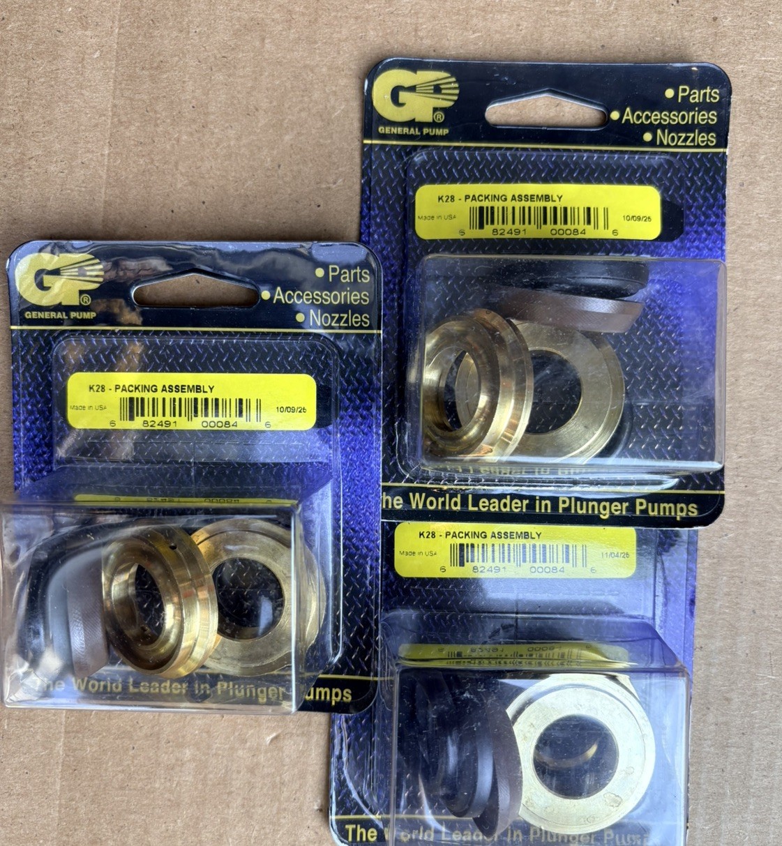 OEM General Pump Kit 28 Seal Kit with brass. **Lot of 3** OEM General Pump Kit 28 Seal Kit with brass. **Lot of 3**