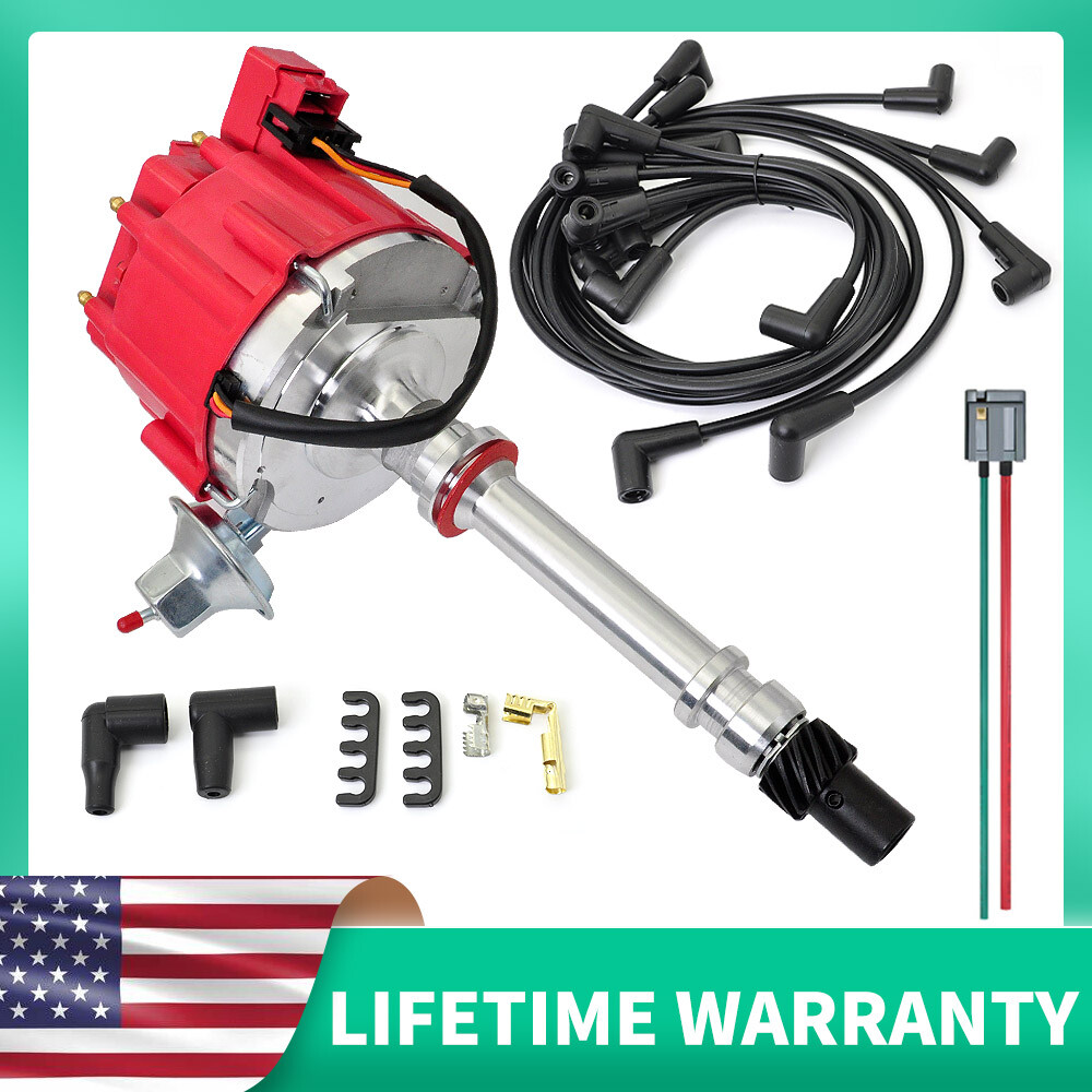 HEI Distributor +Wire +Pigtail for Chevy w/65K Volt 9000RPM 350 454 SBC BBC GM08