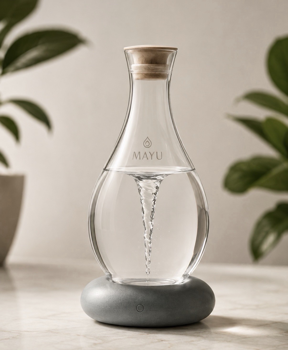 MAYU Swirl Structured Water Carafe 1.5L Borosilicate Graystone New & Sealed