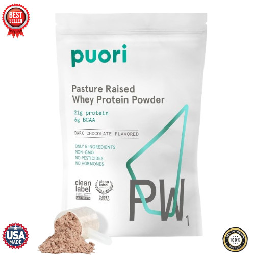 Puori PW1 Grass Fed Whey Protein Powder Dark Chocolate 30 Servings BCAA 900g Puori PW1 Grass Fed Whey Protein Powder Dark Chocolate 30 Servings BCAA 900g