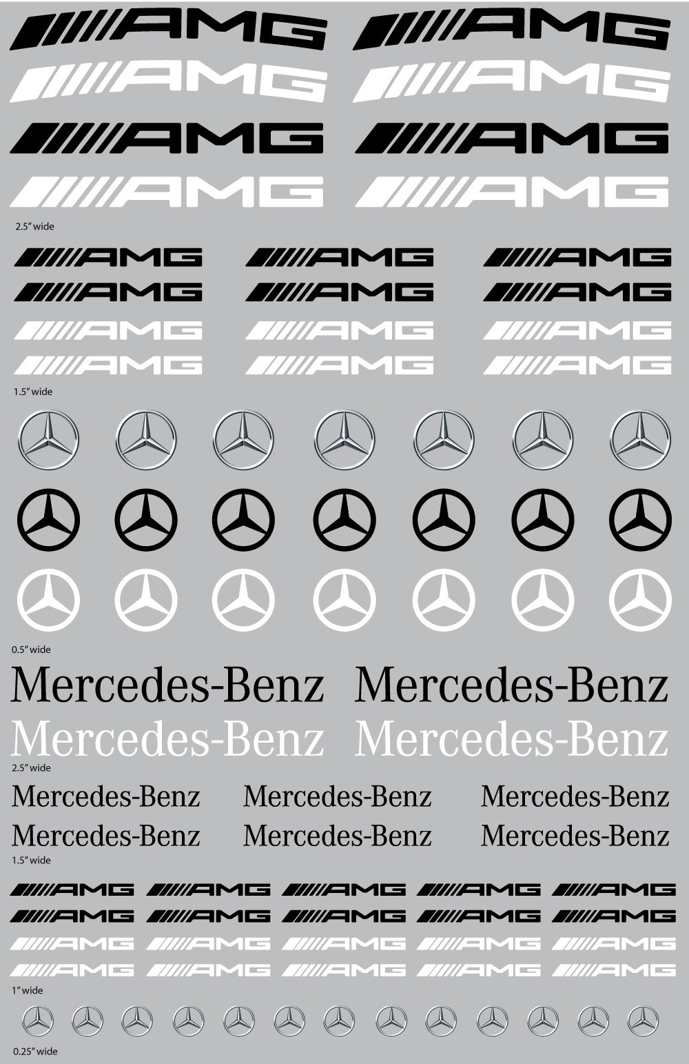 Mercedes-Benz AMG Logos Transfer Decal sheet Mercedes-Benz AMG Logos Transfer Decal sheet