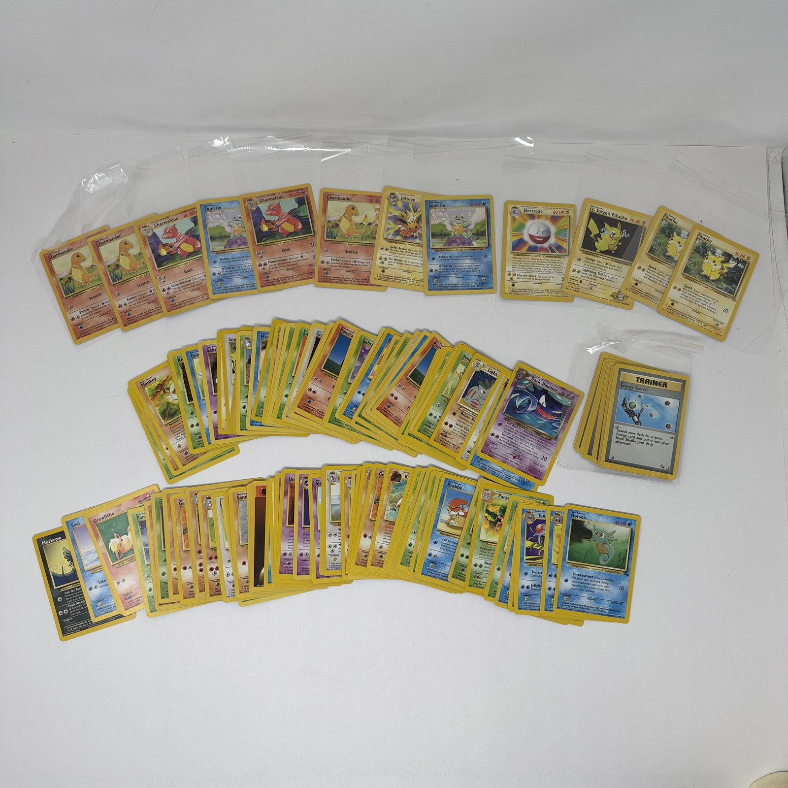 Vintage Pokemon TCG 1998 2000 128 Card Lot WOTC Charmander Squirtle Pikachu Base