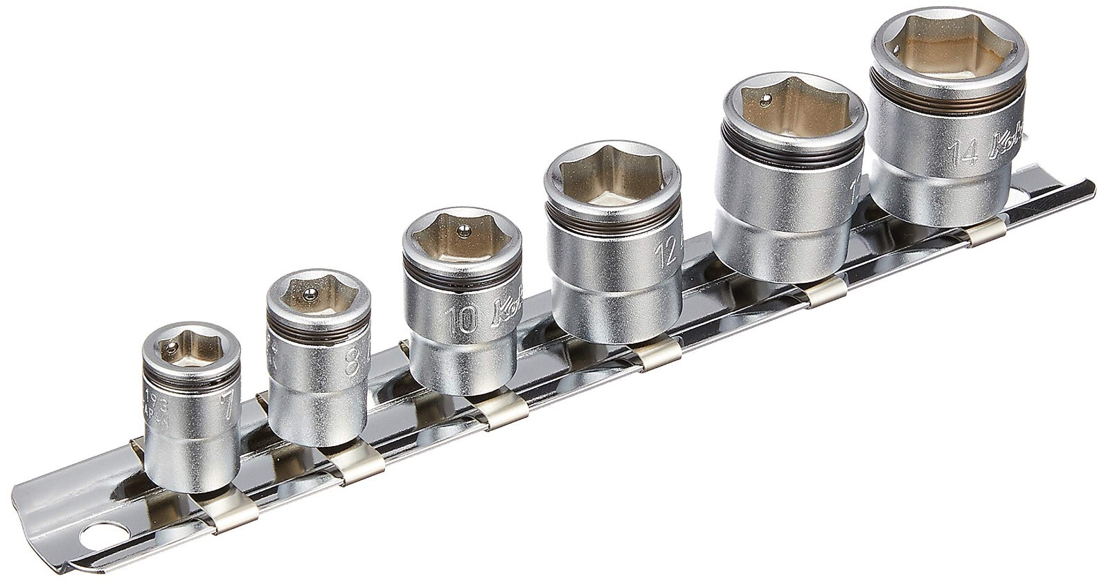 KoKen 1/4Sq 6-sided Short Socket 6-pc Set With Nut Grip RS2450MS/6 Made in Japan KoKen 1/4Sq 6-sided Short Socket 6-pc Set With Nut Grip RS2450MS/6 Made in Japan
