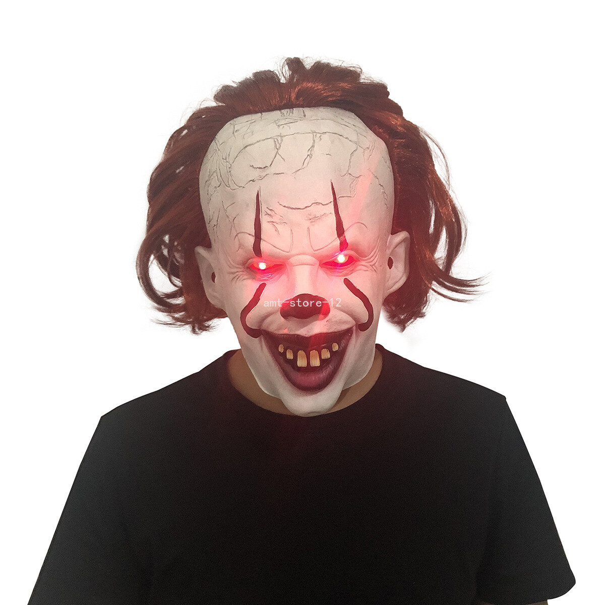LED Pennywise Clown Mask Stephen King's IT Halloween Cosplay Full Mask Costume