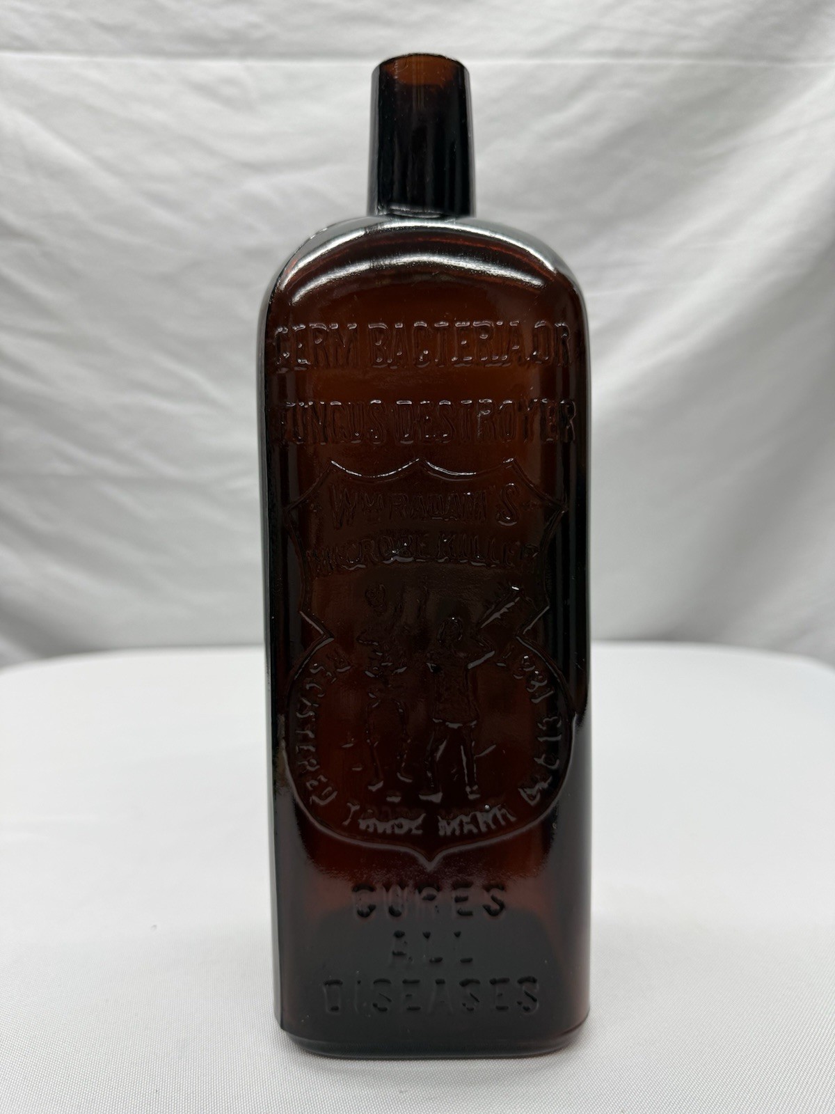 Antique Quack Medicine Wm. Radam\'s Microbe Killer Amber Glass Bottle Antique Quack Medicine Wm. Radam\'s Microbe Killer Amber Glass Bottle