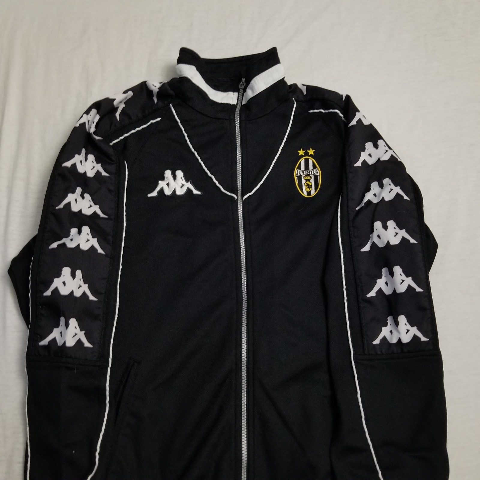 Vintage Kappa Juventus Track Jacket Mens XL Black Soccer Football Warm Up Top