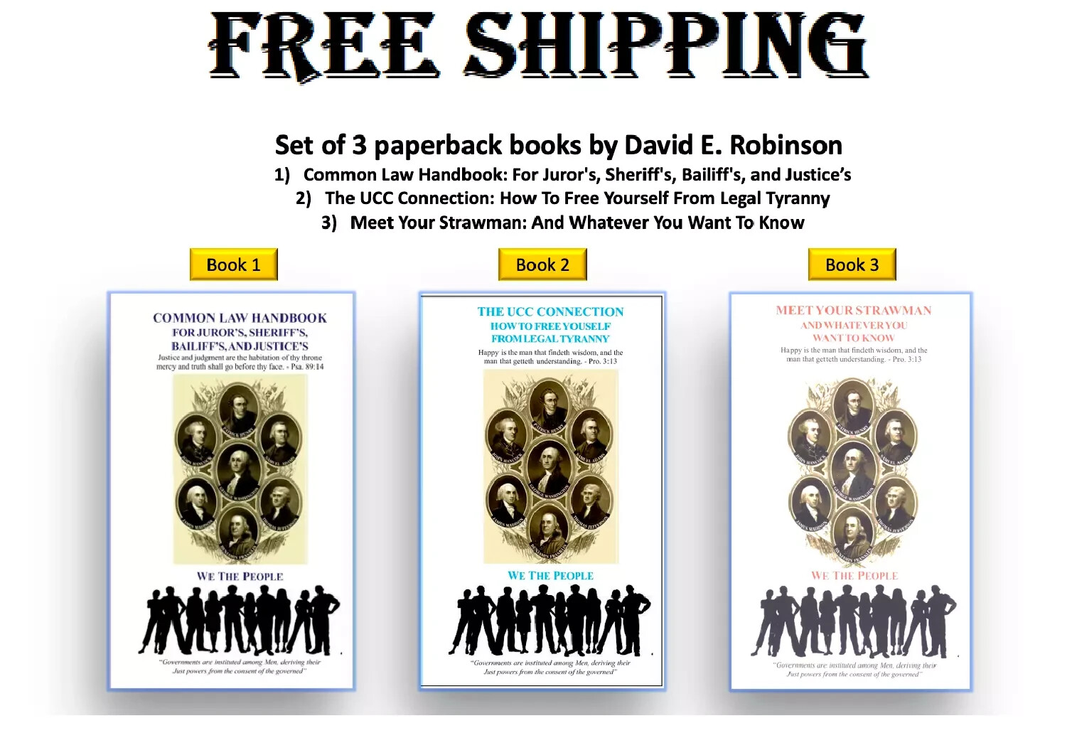 David E. Robinson 3 Books Set: Common Law ..., The UCC ... & Meet Your Strawman David E. Robinson 3 Books Set: Common Law ..., The UCC ... & Meet Your Strawman