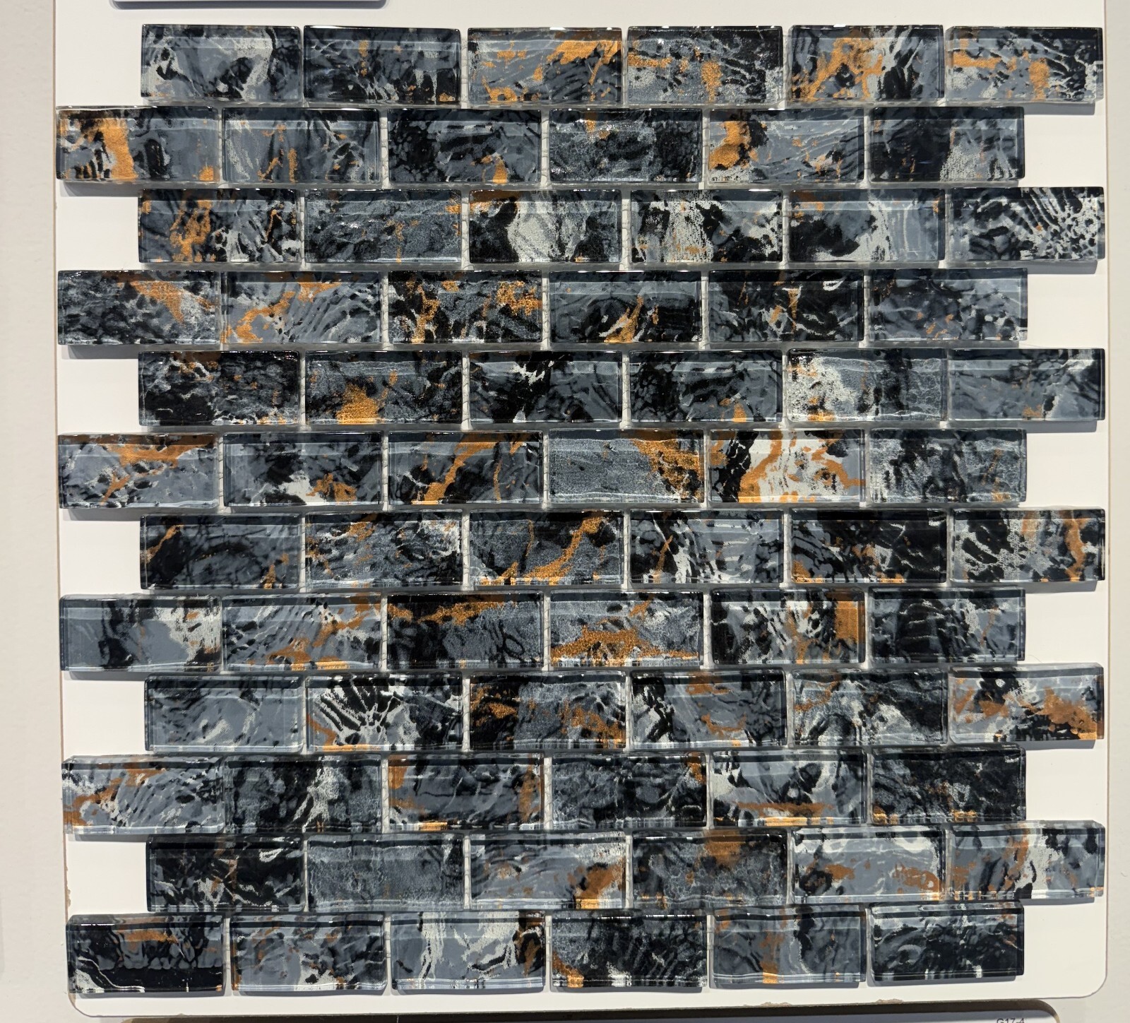 LM-2871  1X2 Blackish Loot Glass Mosaic  , 10 sheets