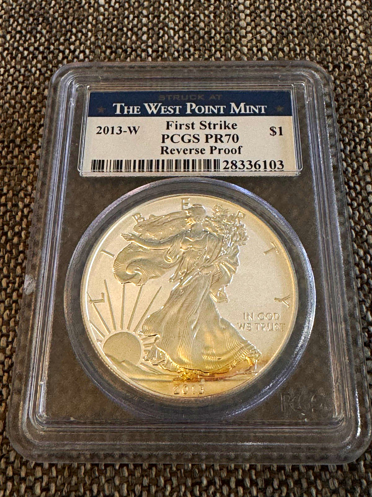 2013-W $1 American Silver Eagle Reverse Proof PCGS PR70 First Strike West Pt