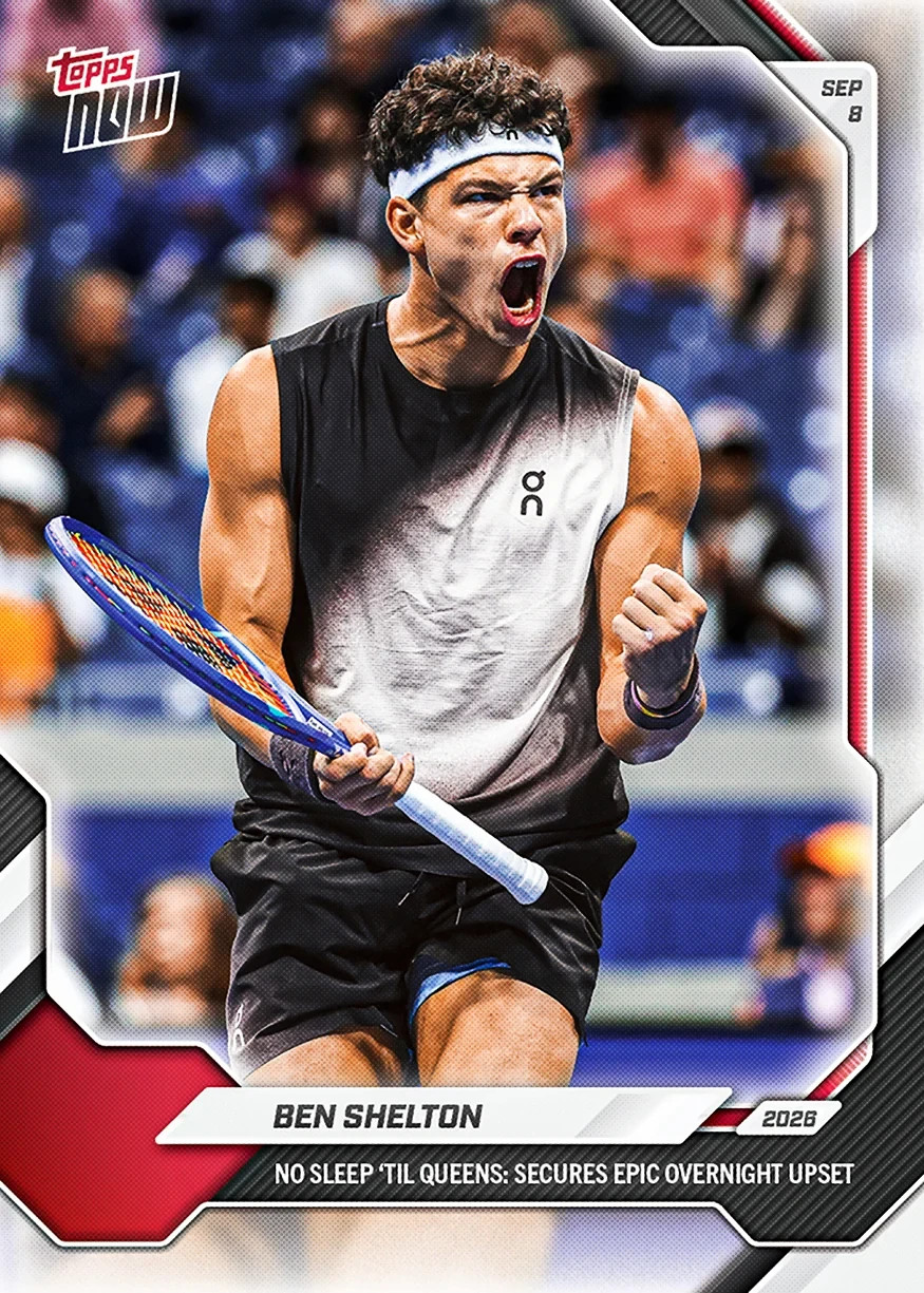 BEN SHELTON 2026 Topps NOW Tennis Card #19 Epic Overnight Upset US Open PRESALE BEN SHELTON 2026 Topps NOW Tennis Card #19 Epic Overnight Upset US Open PRESALE