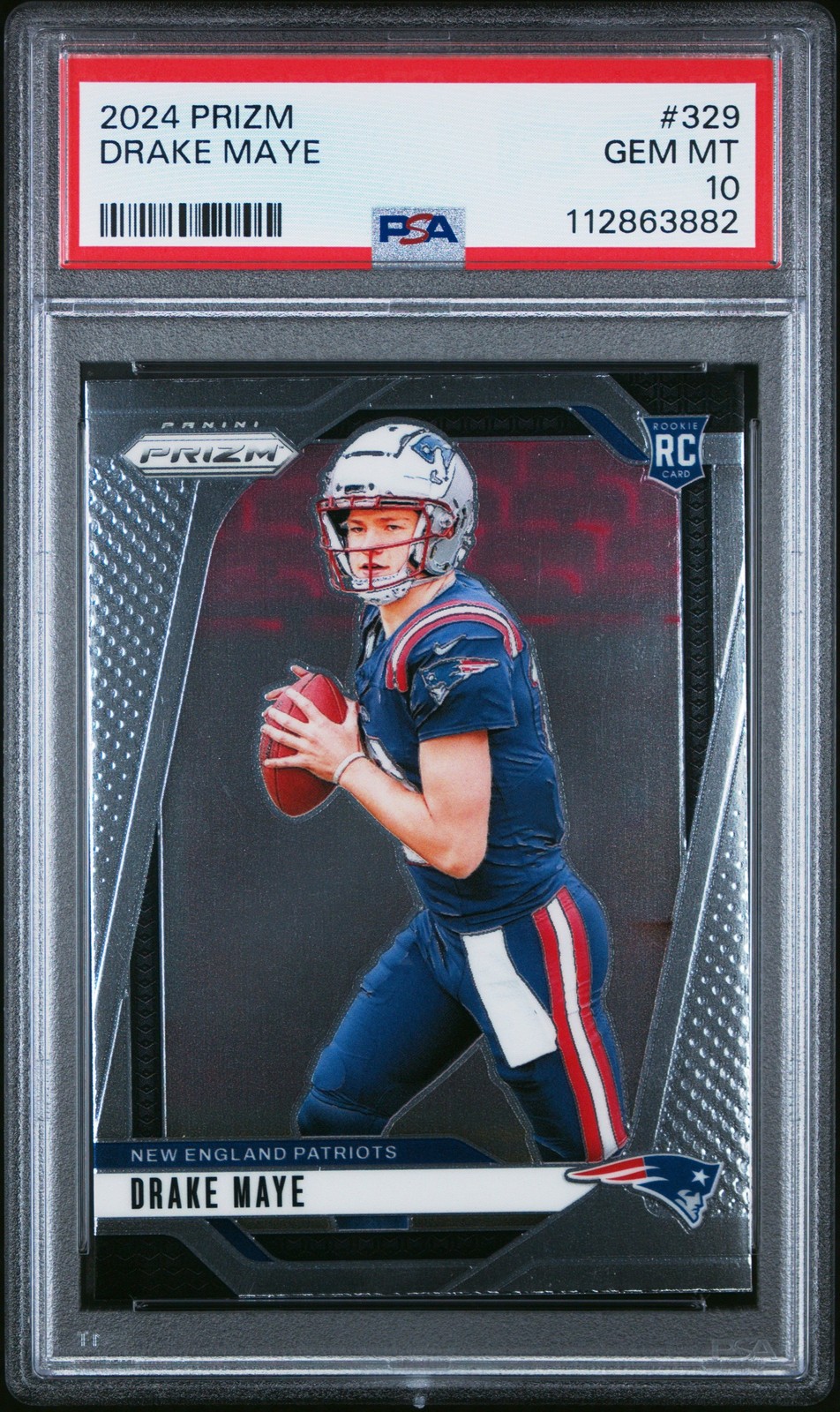 Graded 2024 Panini Prizm Drake Maye #329 Rookie RC Card PSA 10 Gem Mint Graded 2024 Panini Prizm Drake Maye #329 Rookie RC Card PSA 10 Gem Mint