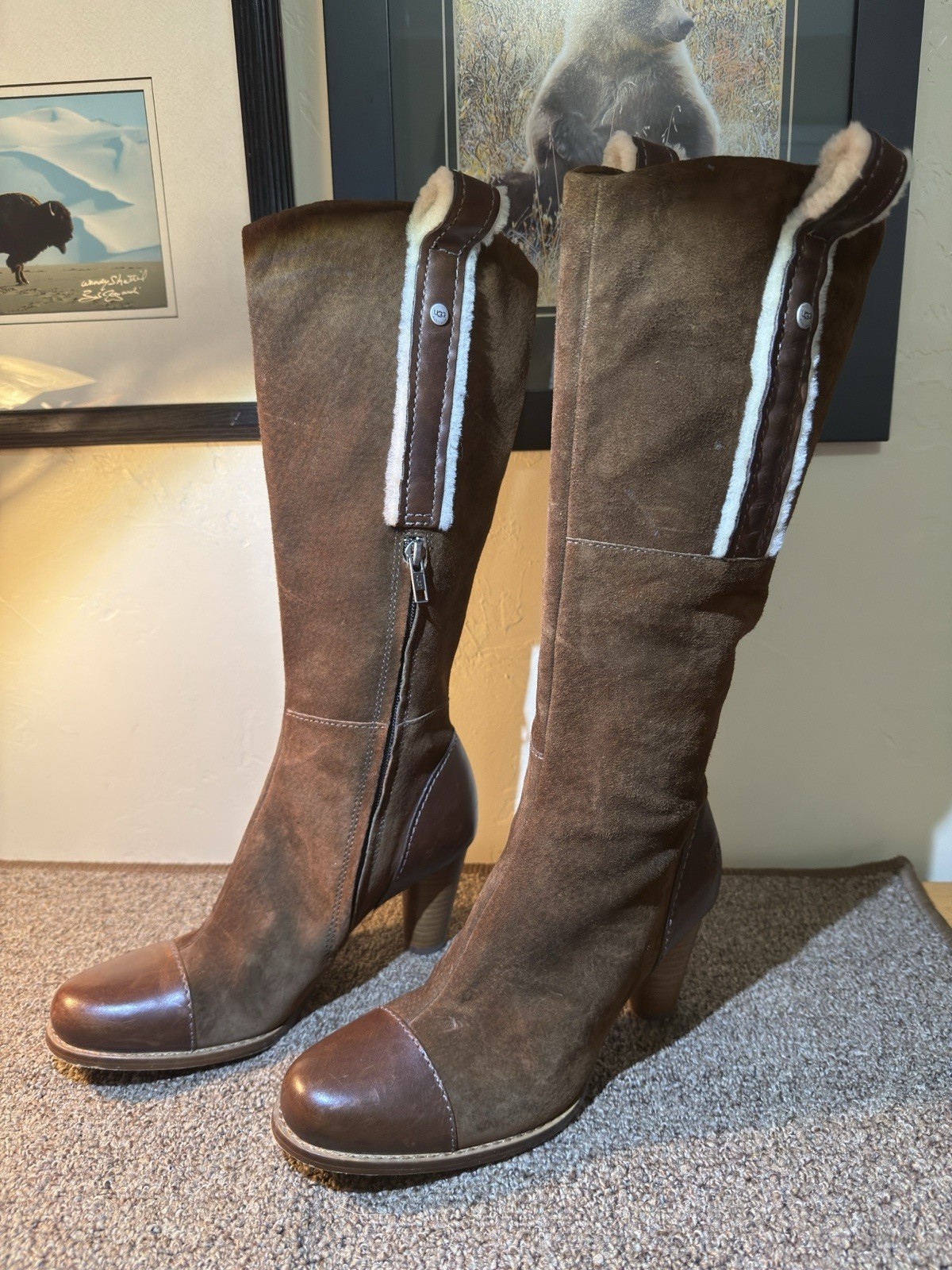 UGG Australia Tess Suede Pull On Cap Toe Knee High Boots US 8 EU 39 S/N 5504 UGG Australia Tess Suede Pull On Cap Toe Knee High Boots US 8 EU 39 S/N 5504