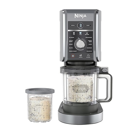 Ninja CREAMi Deluxe NC501 11-in-1 XL Ice Cream Maker 24 oz 800W Silver