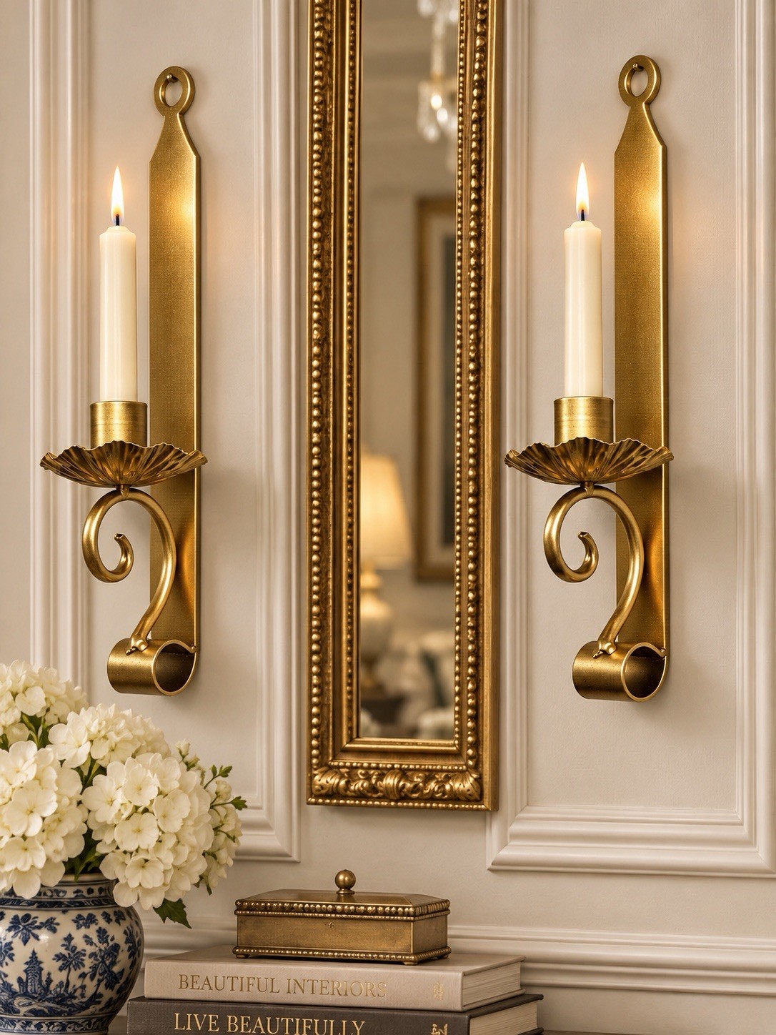 2 VTG Gold Iron Flower Scroll Wall Sconces Taper Candle Holder Hollywood Regency 2 VTG Gold Iron Flower Scroll Wall Sconces Taper Candle Holder Hollywood Regency