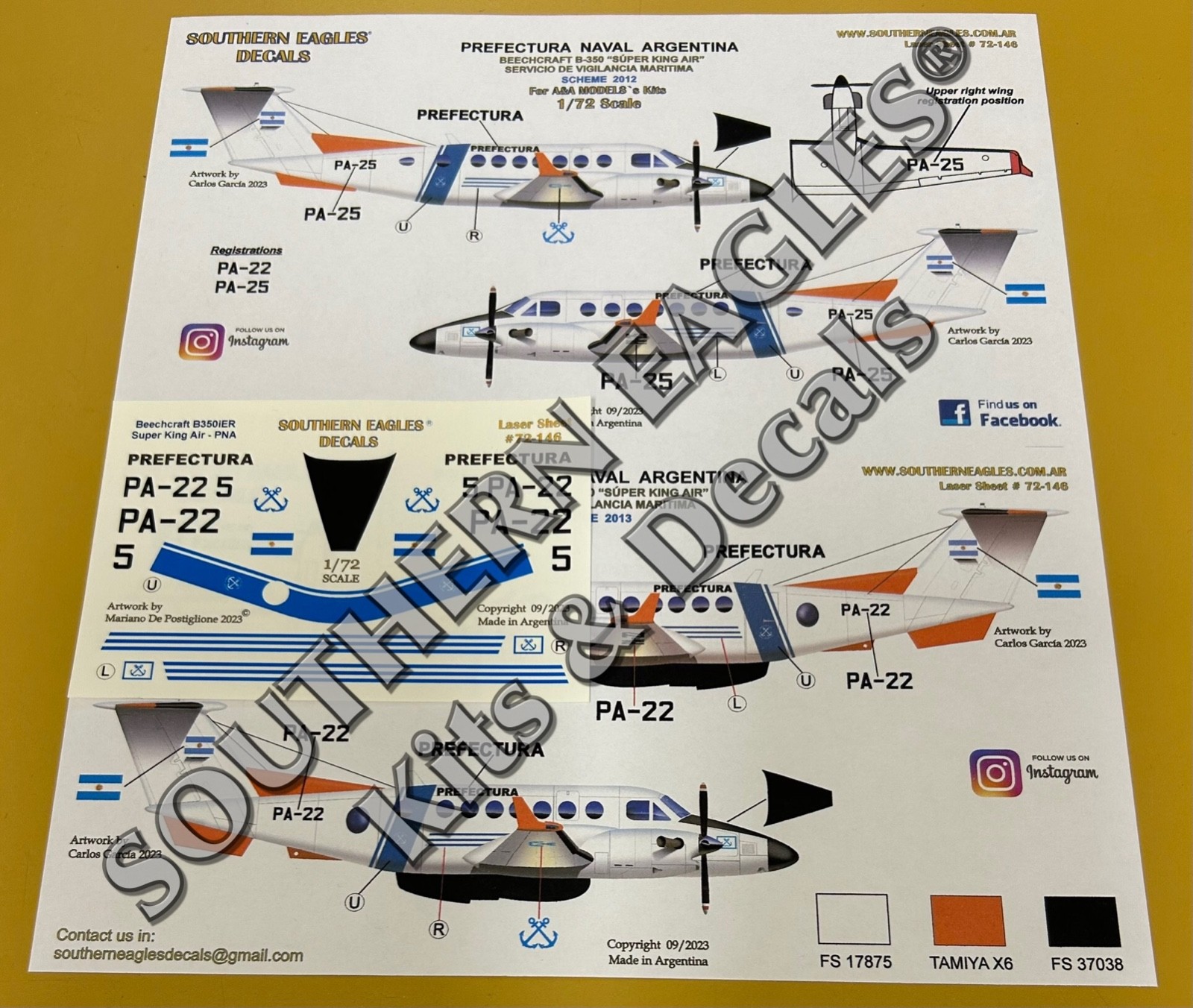 Beechcraft B350 “Super King Air” Prefectura Naval Argentina-1/72 Decals