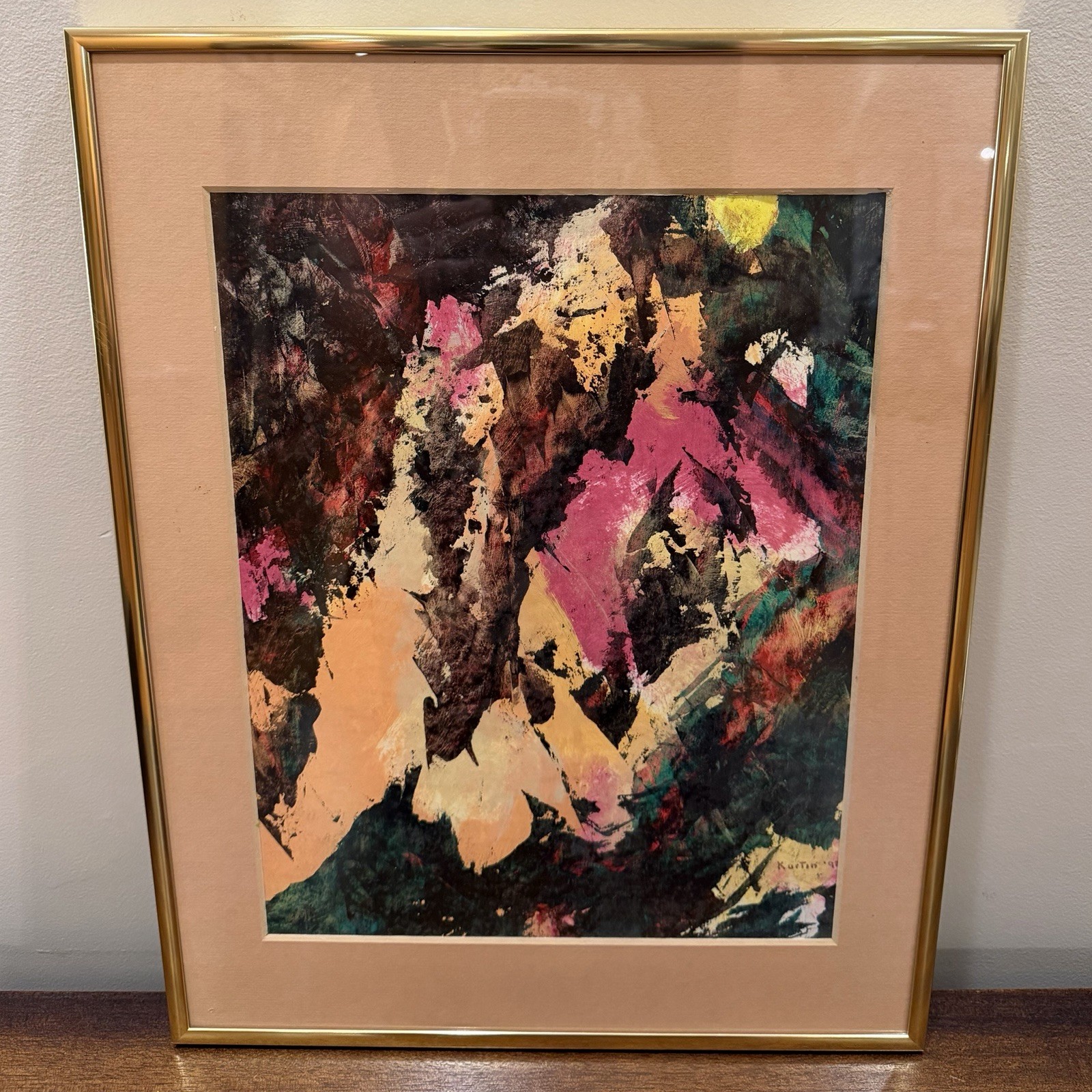 Vintage Albert Kurtin Abstract Painting 1998, 18.5” x 14.5” Vintage Albert Kurtin Abstract Painting 1998, 18.5” x 14.5”