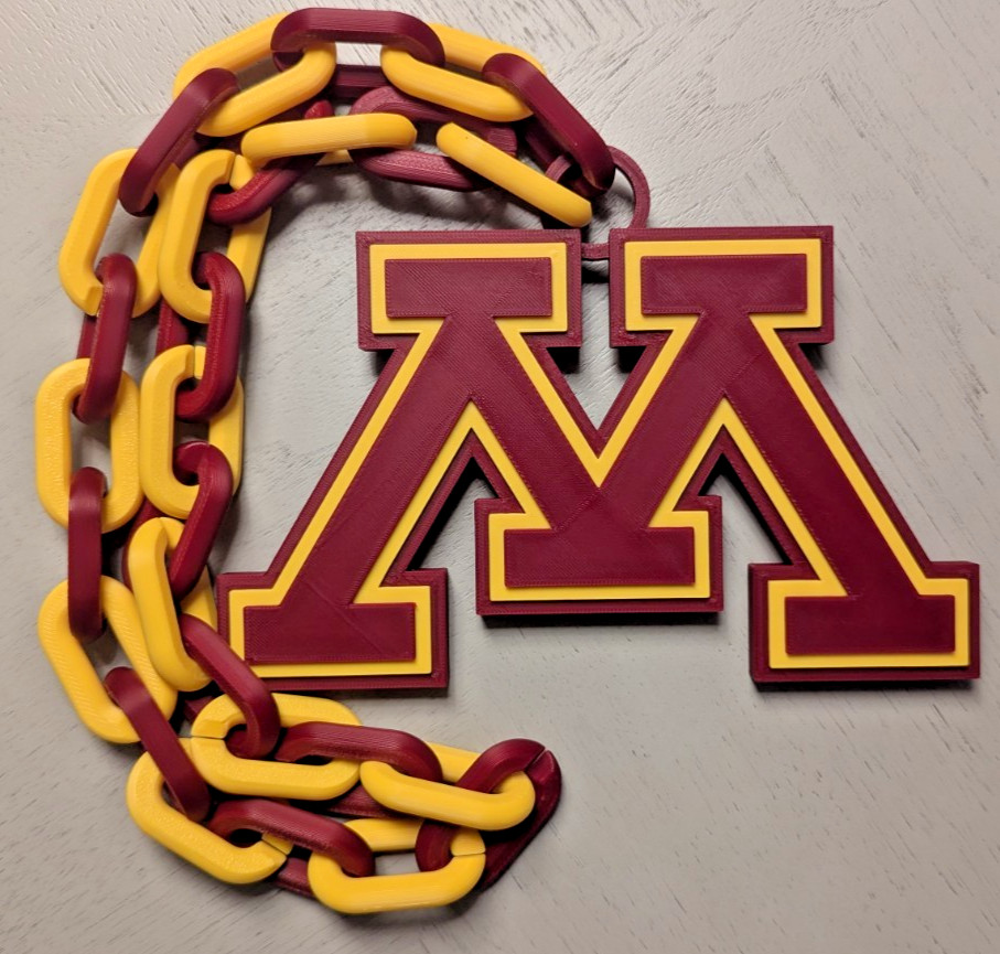 Minnesota Golden Gophers Over-Sized Necklace Logo Pendant Hype Chain