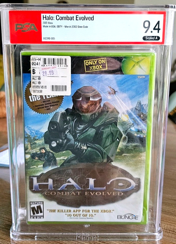 Halo: Combat Evolved Microsoft Xbox Sealed PSA 9.4 A. Circuit City Sticker