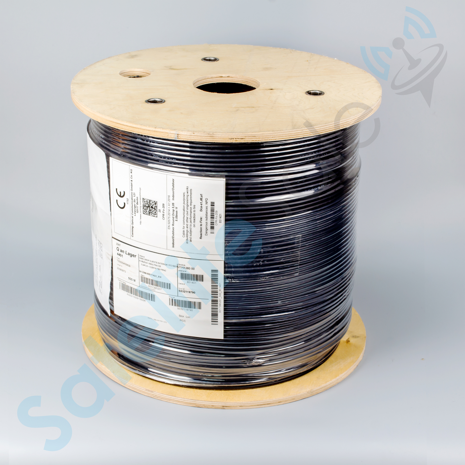 Corning Indoor/Outdoor Drop Optical Cable 5,05mm 1E9ULTRA/125 1640ft Black PVC