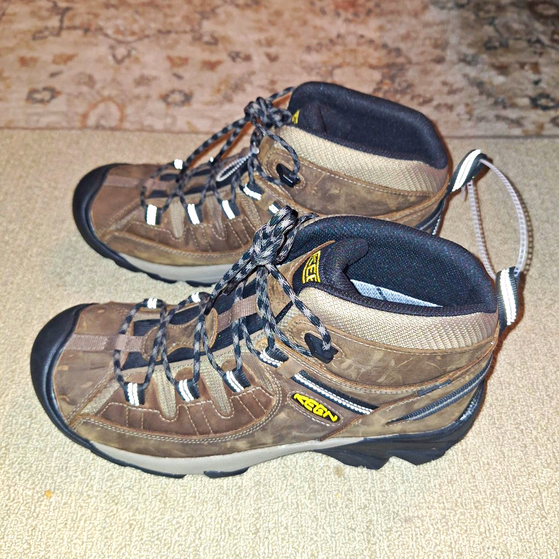 KEEN Men\'s Hiking Boots Brown/Black US 12 Medium Width MPN 1008418 KEEN Men\'s Hiking Boots Brown/Black US 12 Medium Width MPN 1008418
