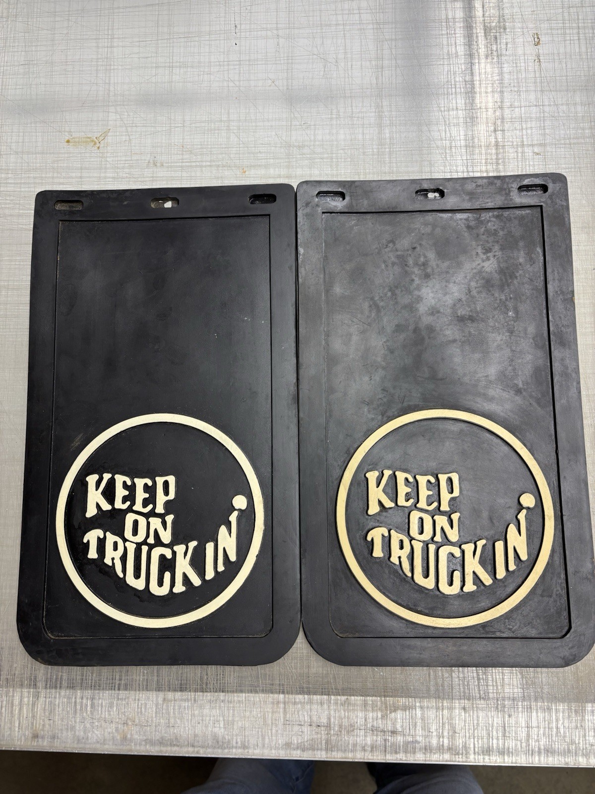 Vintage Keep On Truckin Splash Guards Mud Flaps Black For Mini Pickups Truck Vintage Keep On Truckin Splash Guards Mud Flaps Black For Mini Pickups Truck