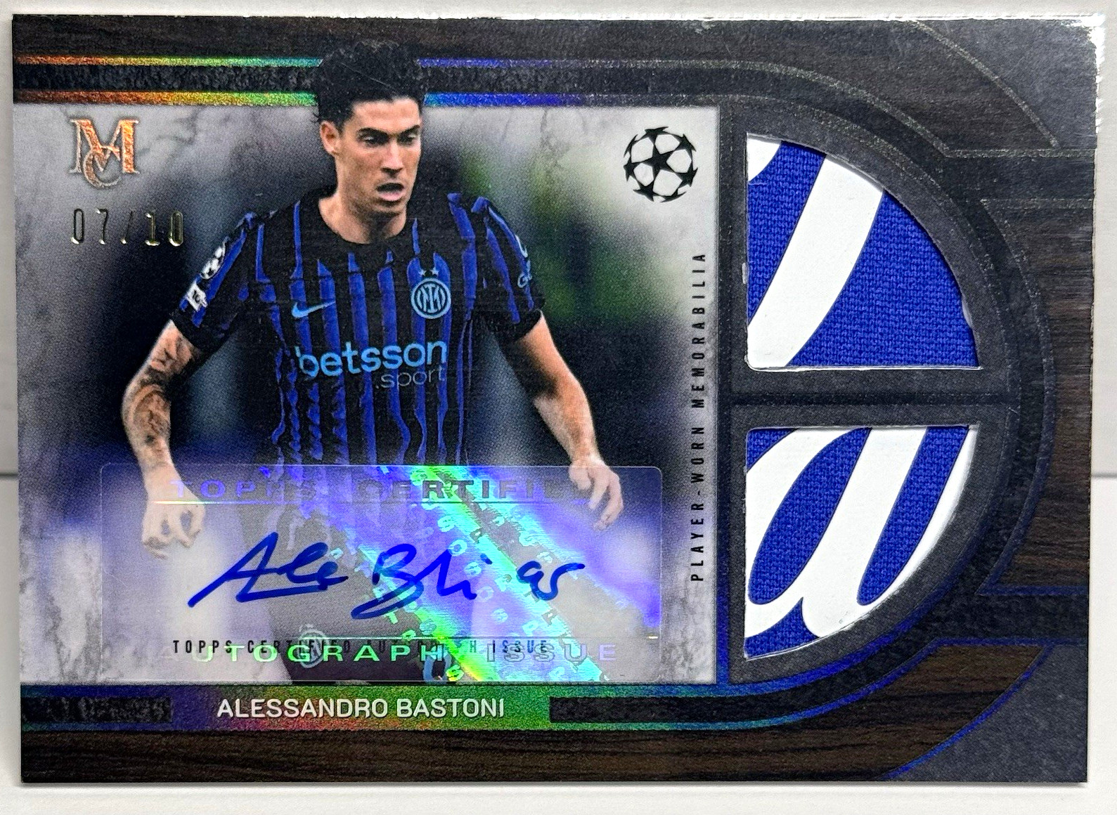 Topps Museum 2025-26 UCC Alessandro Bastoni Inter Auto Dual Relic /10 #SSRA-AB