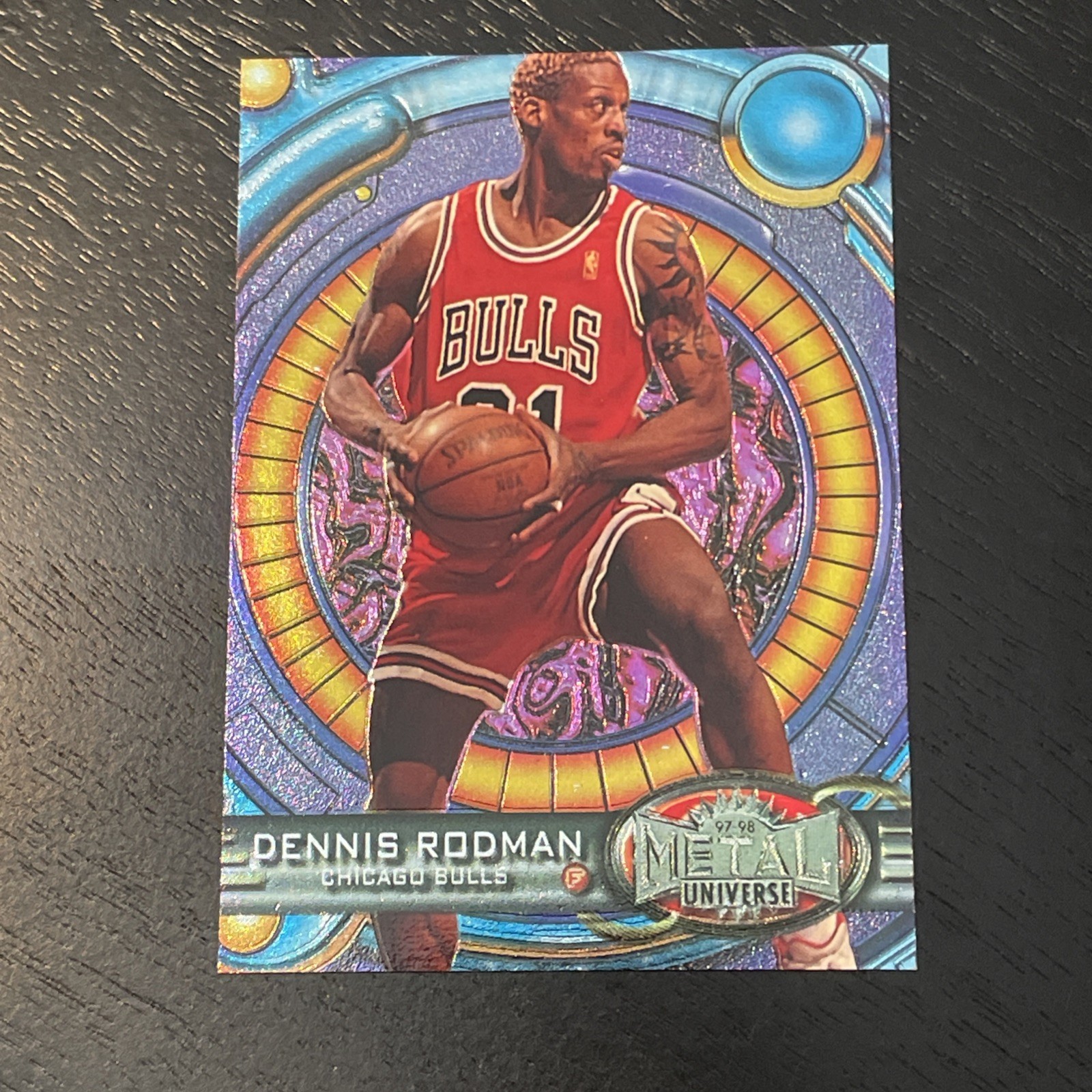 SkyBox 1997-98 Metal Universe Dennis Rodman #107 Base Set Chicago Bulls NBA SkyBox 1997-98 Metal Universe Dennis Rodman #107 Base Set Chicago Bulls NBA