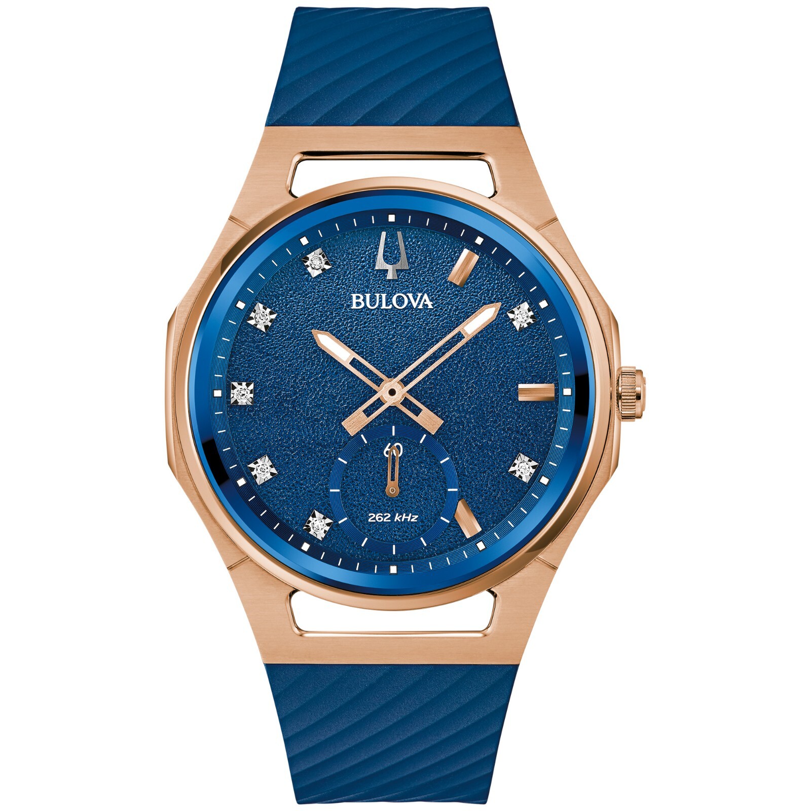 Bulova Women's Curv HPQ CURV 3 Hand Small Second Hand Blue Watch 41 MM 97P174 Bulova Women's Curv HPQ CURV 3 Hand Small Second Hand Blue Watch 41 MM 97P174