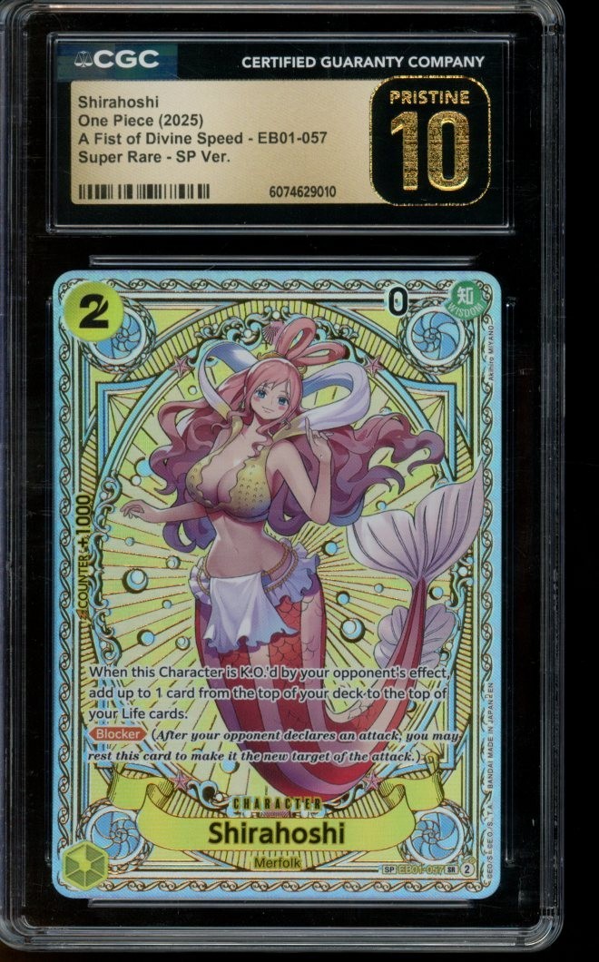 CGC 10 PRISTINE One Piece Shirahoshi A Fist of Divine Speed Super SP EB01-057