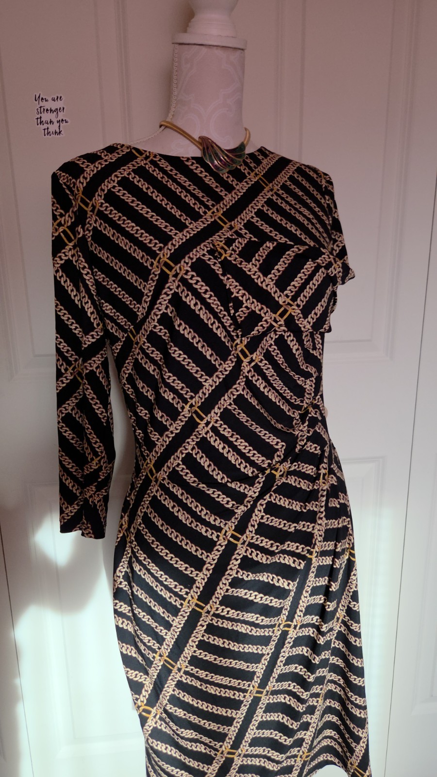 Anne Klein Chain‑Print Dress /cocktail dress/Pencil Dress/elegant dress 
