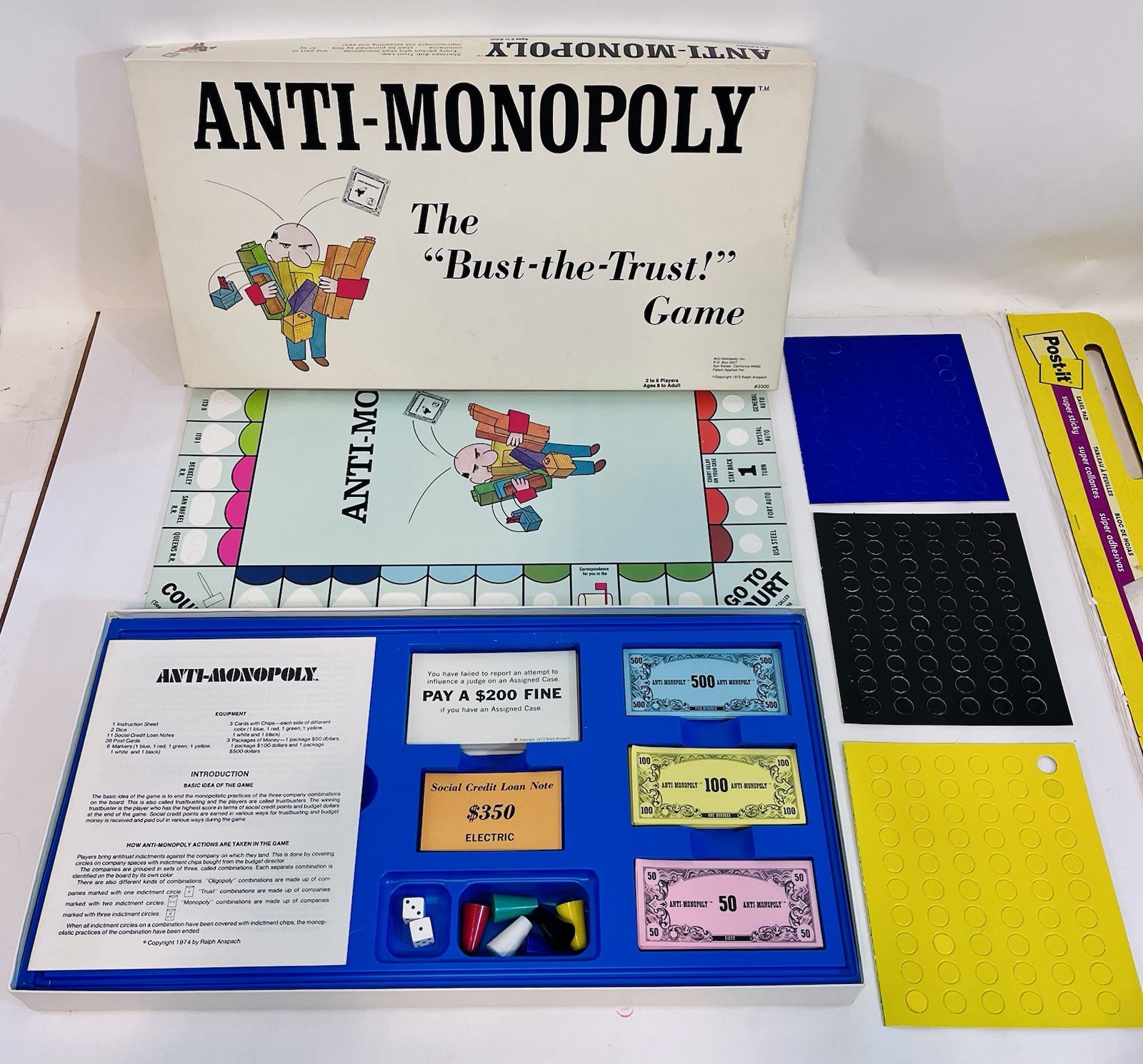 Vintage 1973 Anti-Monopoly Board Game Bust-the-Trust Ralph Anspach 99% COMPLETE Vintage 1973 Anti-Monopoly Board Game Bust-the-Trust Ralph Anspach 99% COMPLETE