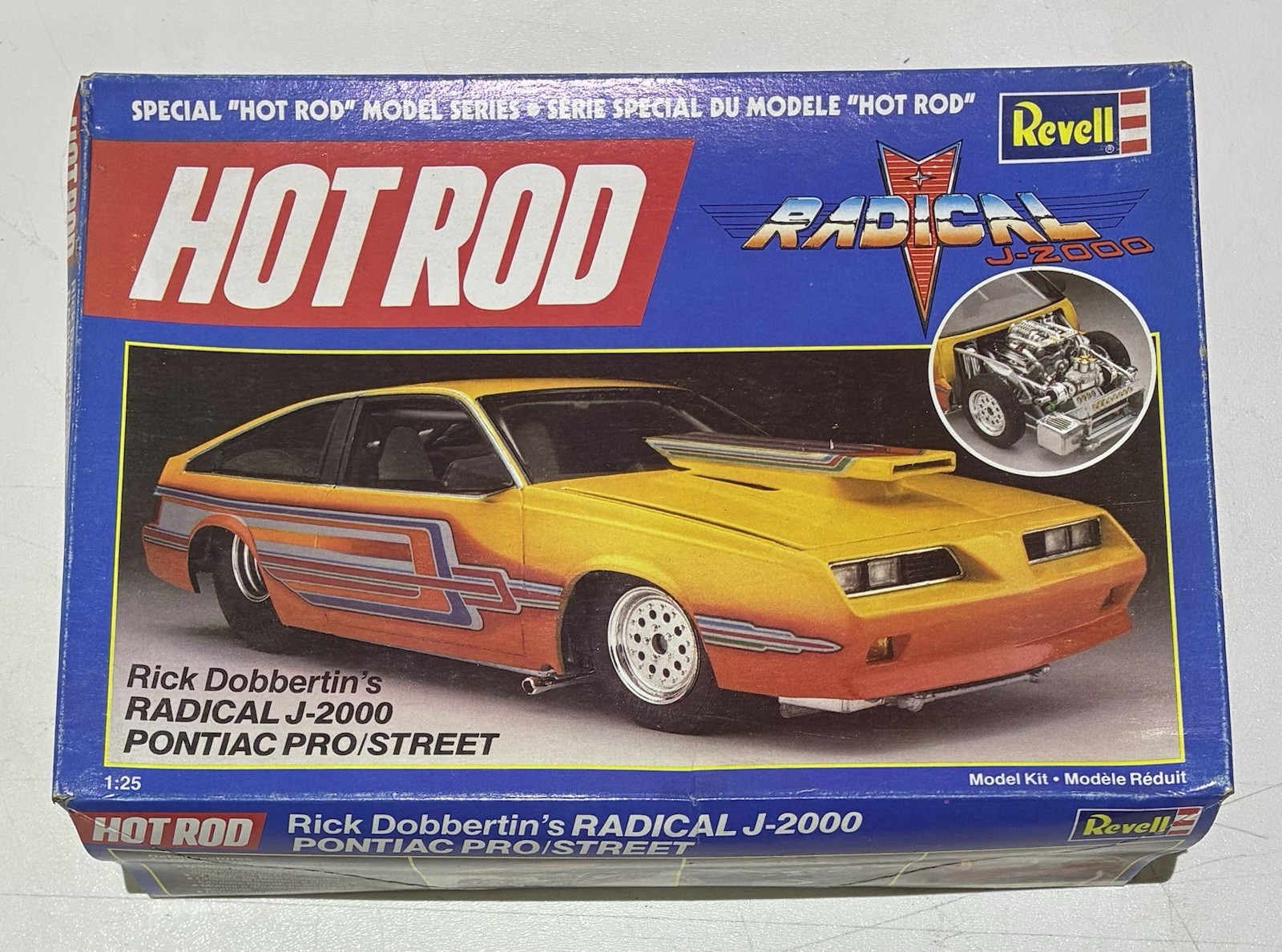 REVELL HOT ROD RADICAL J-2000 PONTIAC PROSTREET  1/25 UNBUILT MODEL VINTAGE 1987