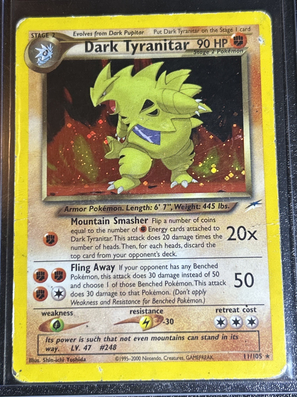 SWIRL Dark Tyranitar - 11/105 - Pokemon Neo Destiny Unlimited Holo SWIRL Dark Tyranitar - 11/105 - Pokemon Neo Destiny Unlimited Holo
