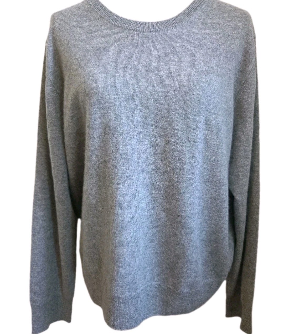 Quince 100% Mongolian Cashmere Crewneck Sweater Heather Gray XL